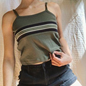 90s indie stripe crop top